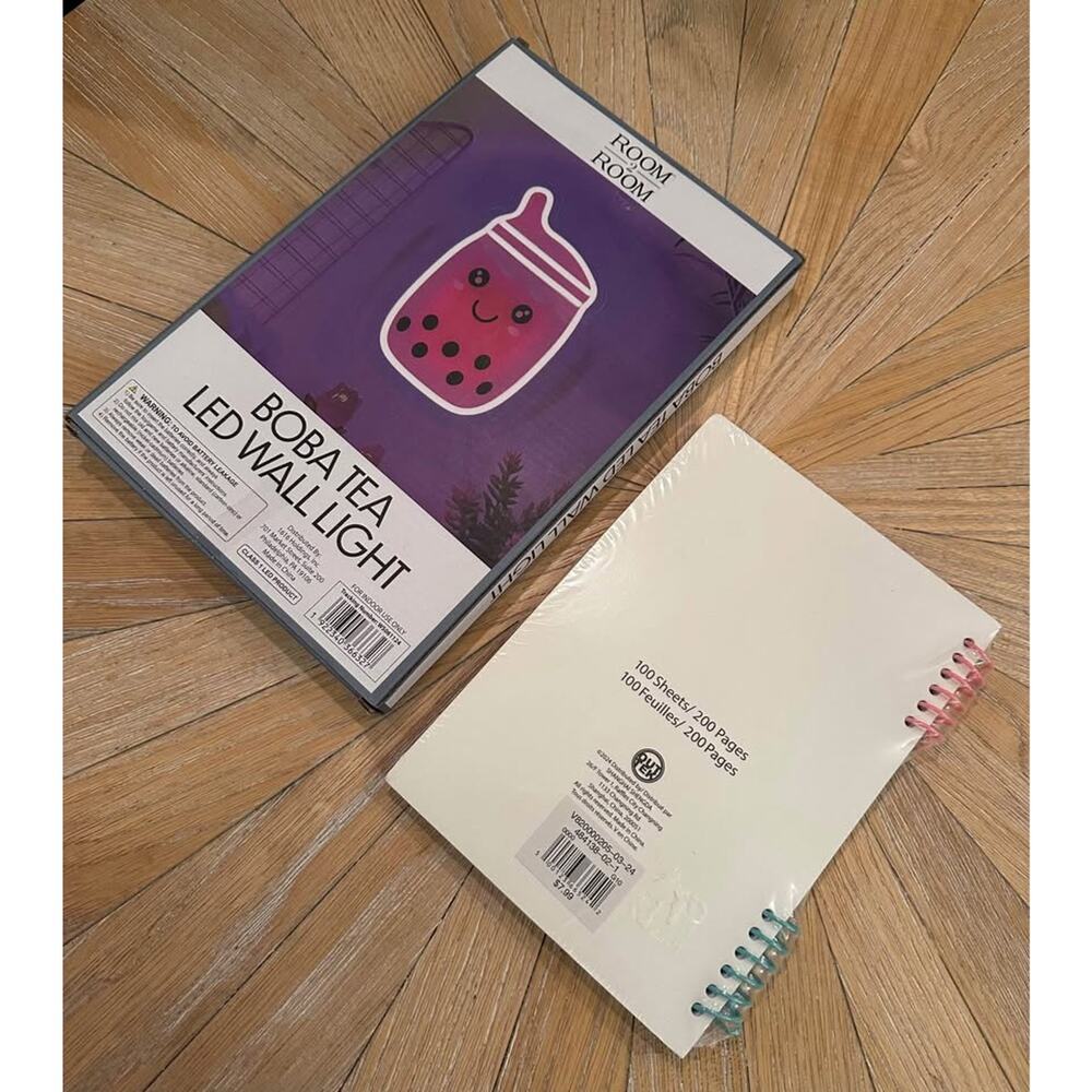 New Boba Tea Wall Light & Notebook - Picture 2 of 2